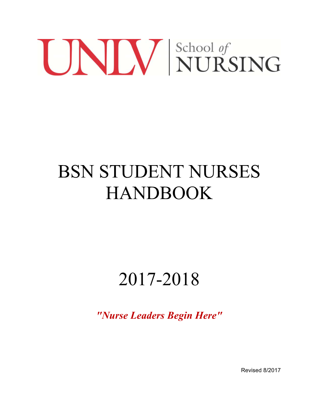 Bsn Student Nurses Handbook 2017-2018