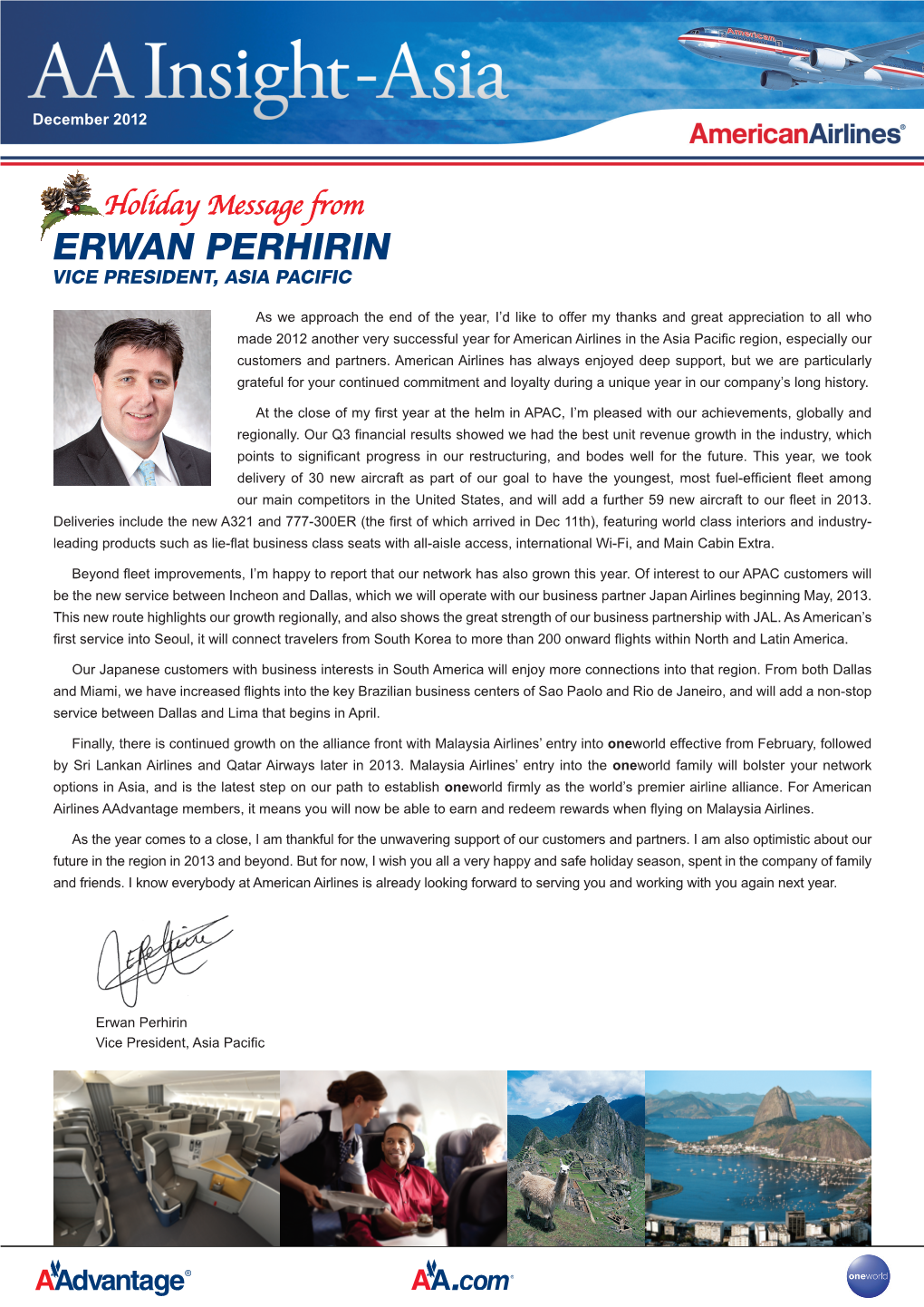 Holiday Message from ERWAN PERHIRIN VICE PRESIDENT, ASIA PACIFIC