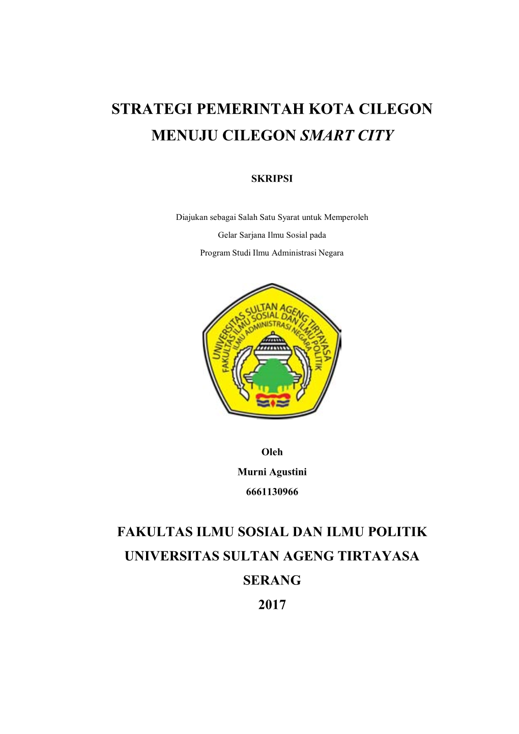 Strategi Pemerintah Kota Cilegon Menuju Cilegon Smart City