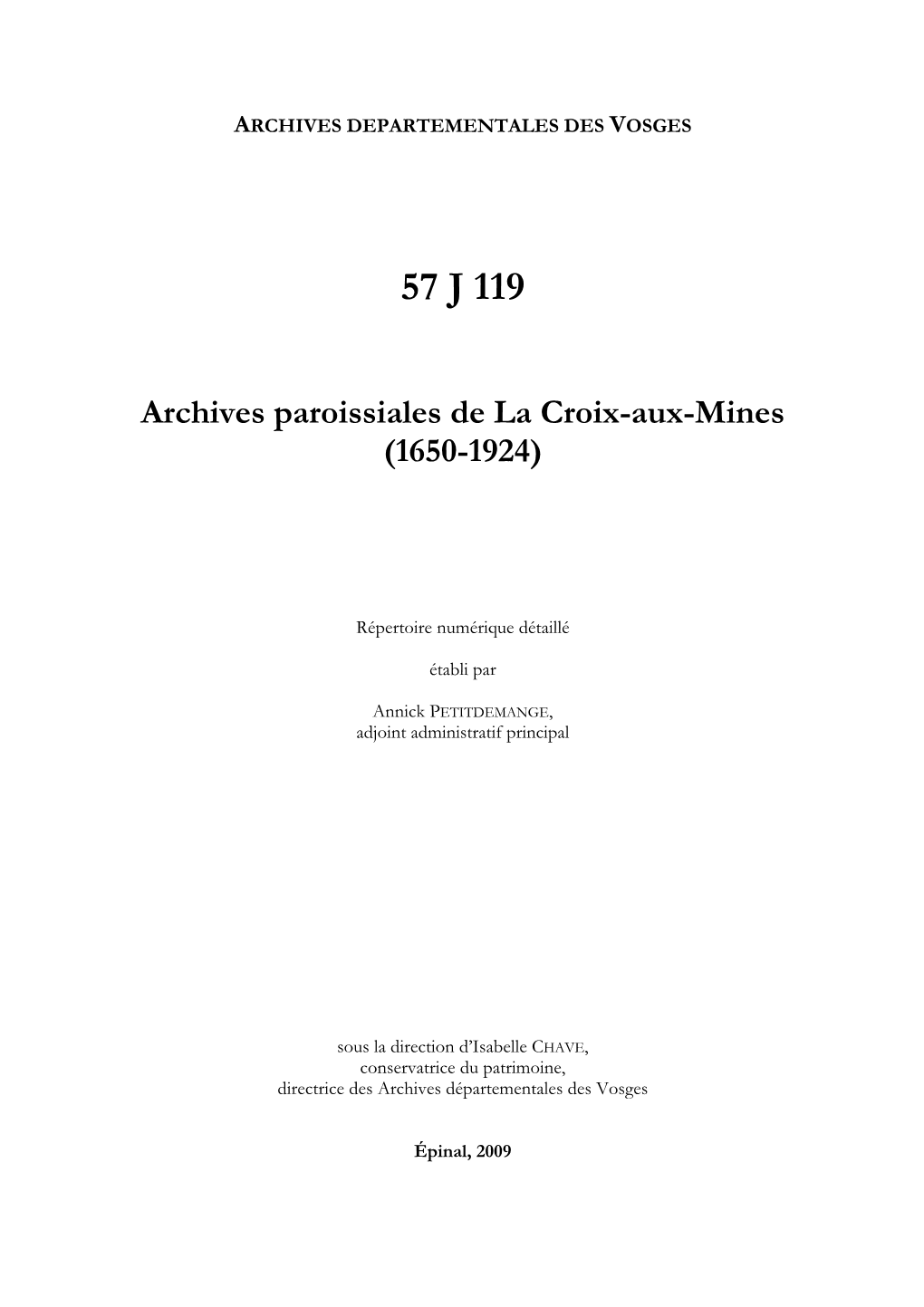 Inv 57 J 119 La Croix-Aux-Mines
