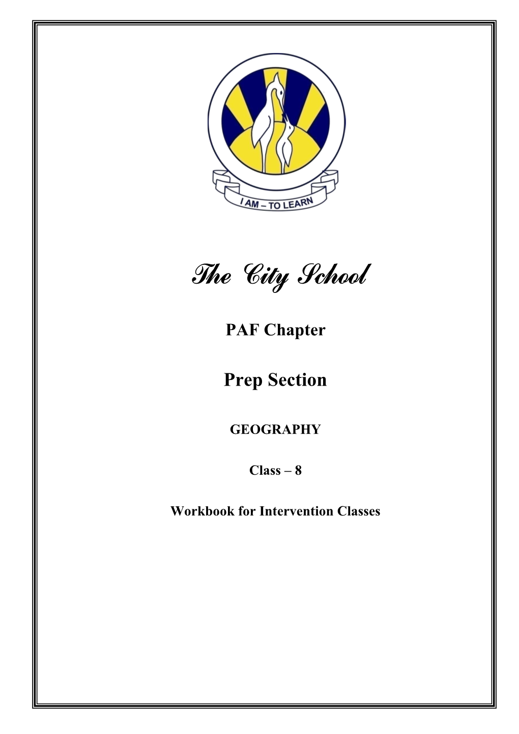 Geography Intervention Workbook Class 8 (1St Term)