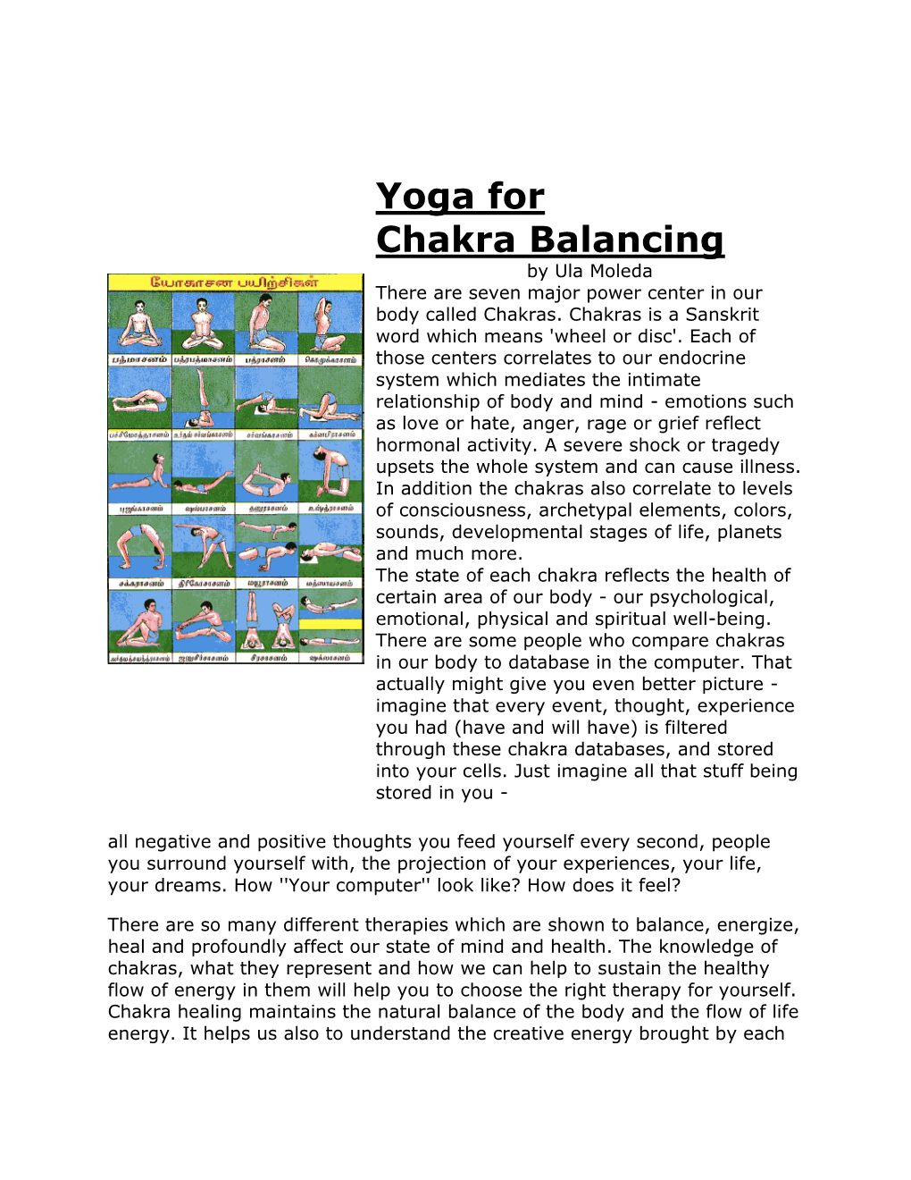 Yoga for Chakra Balancing