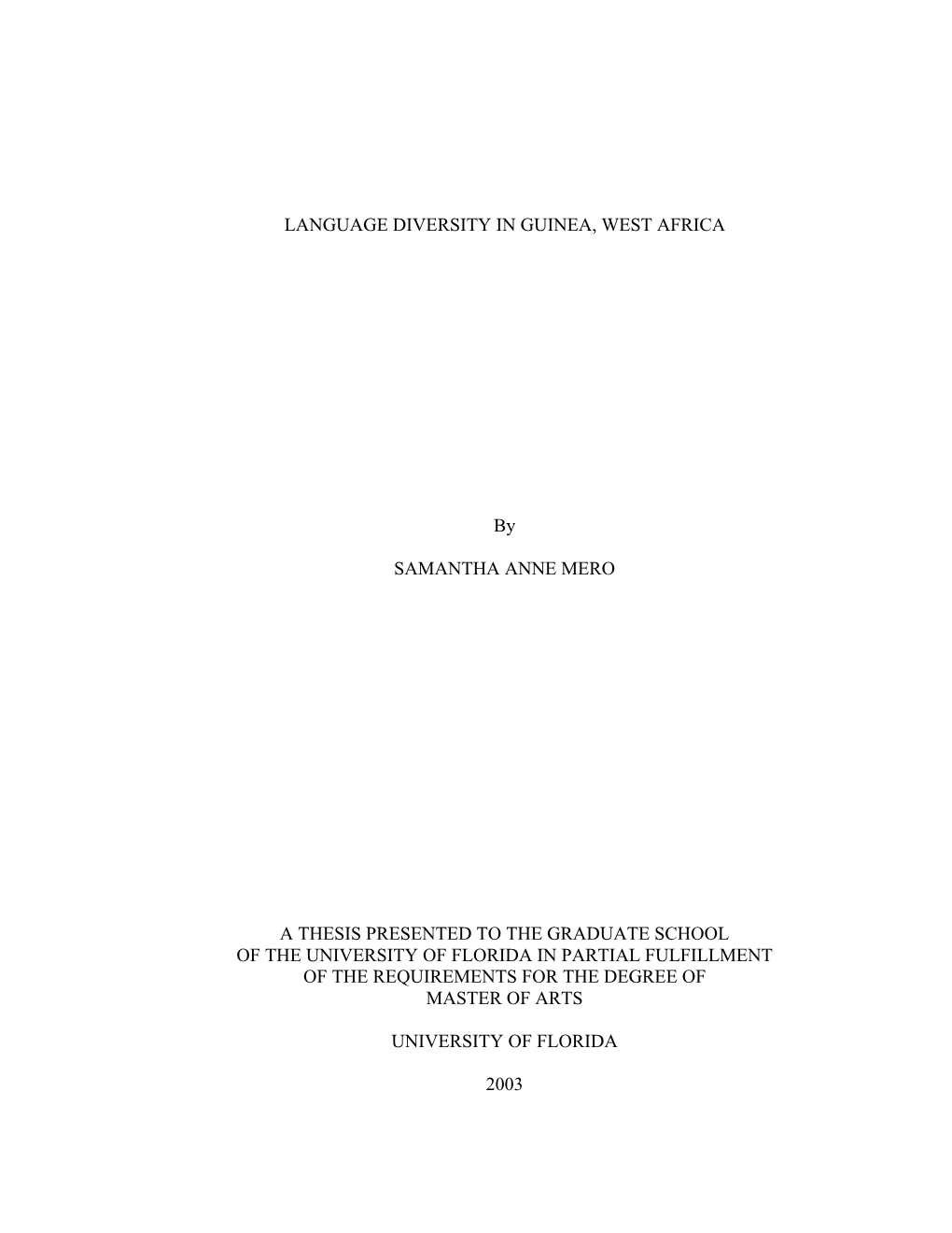 LANGUAGE DIVERSITY in GUINEA, WEST AFRICA by SAMANTHA