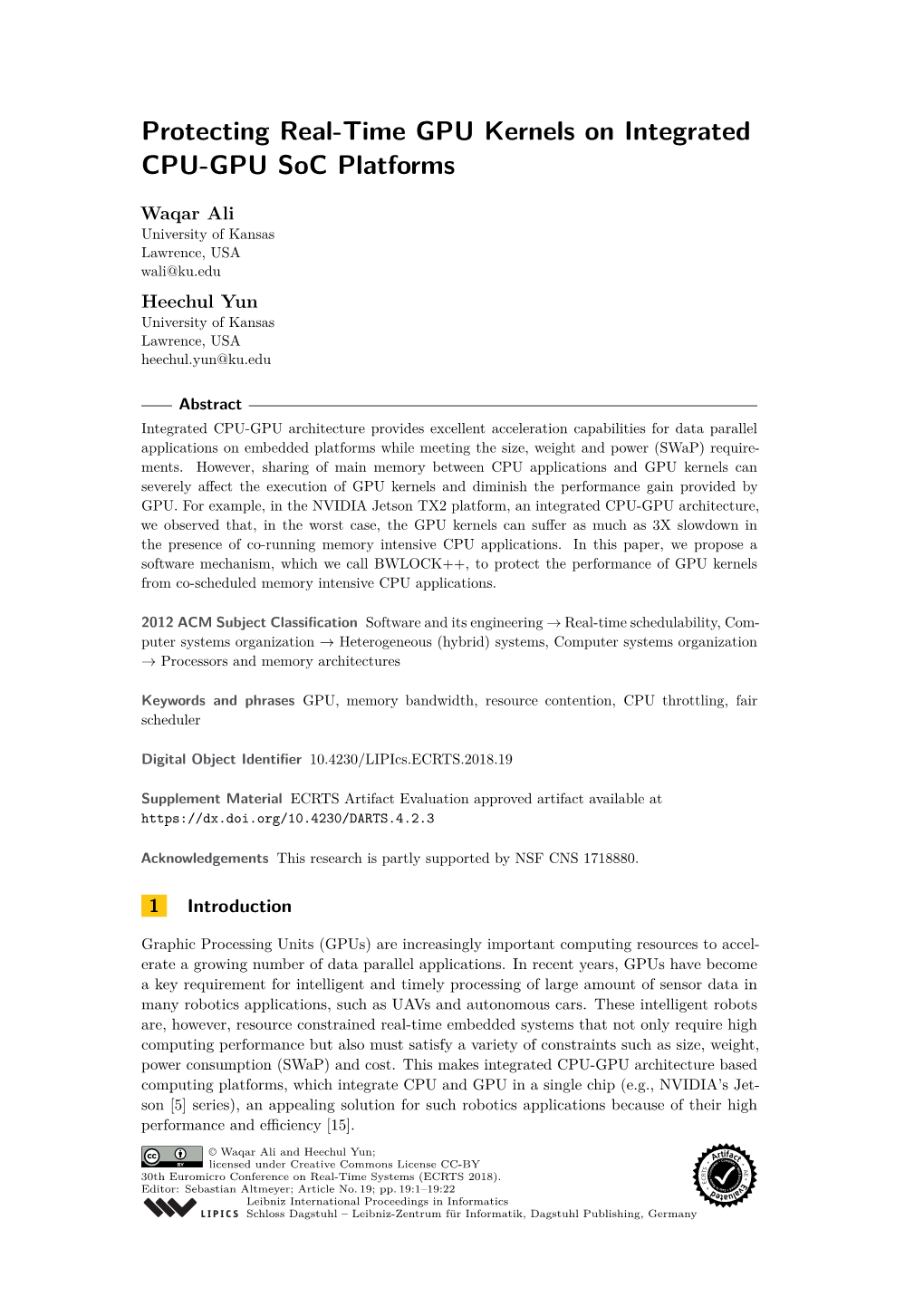 Protecting Real-Time GPU Kernels on Integrated CPU-GPU Soc Platforms