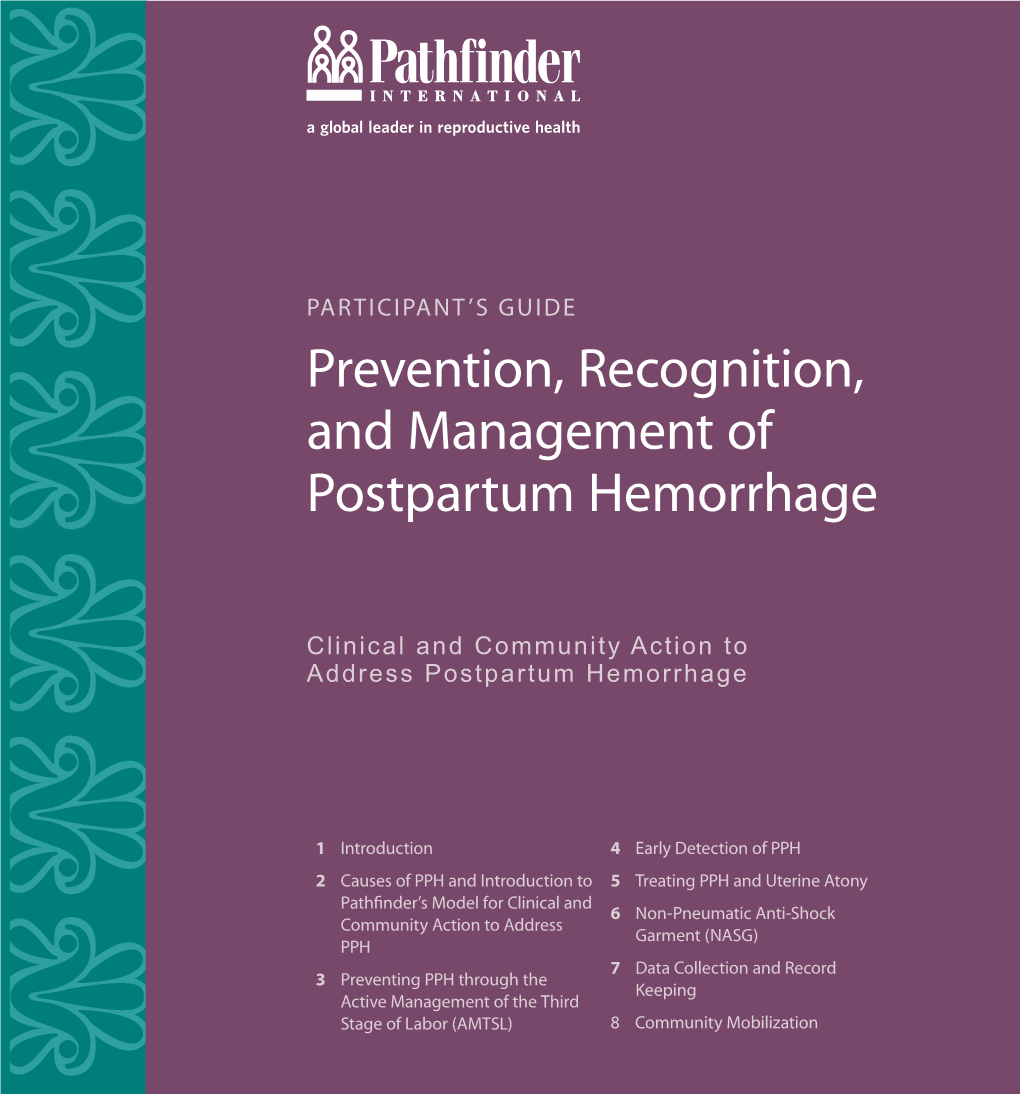 Prevention, Recognition, and Management of Postpartum Hemorrhage