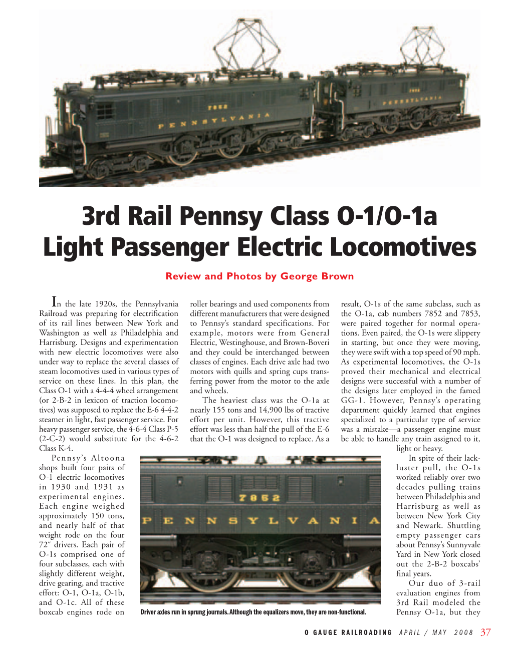 3Rd Rail Pennsy Class O-1/O-1A Light Passenger Electric Locomotives Review and Photos by George Brown
