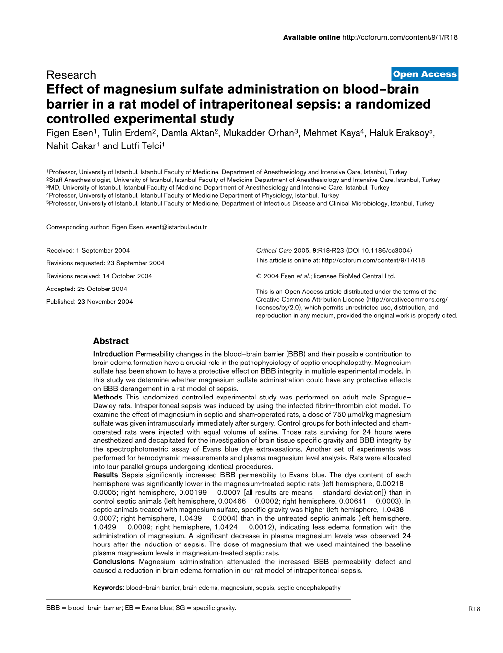 Effect of Magnesium Sulfate Administration On