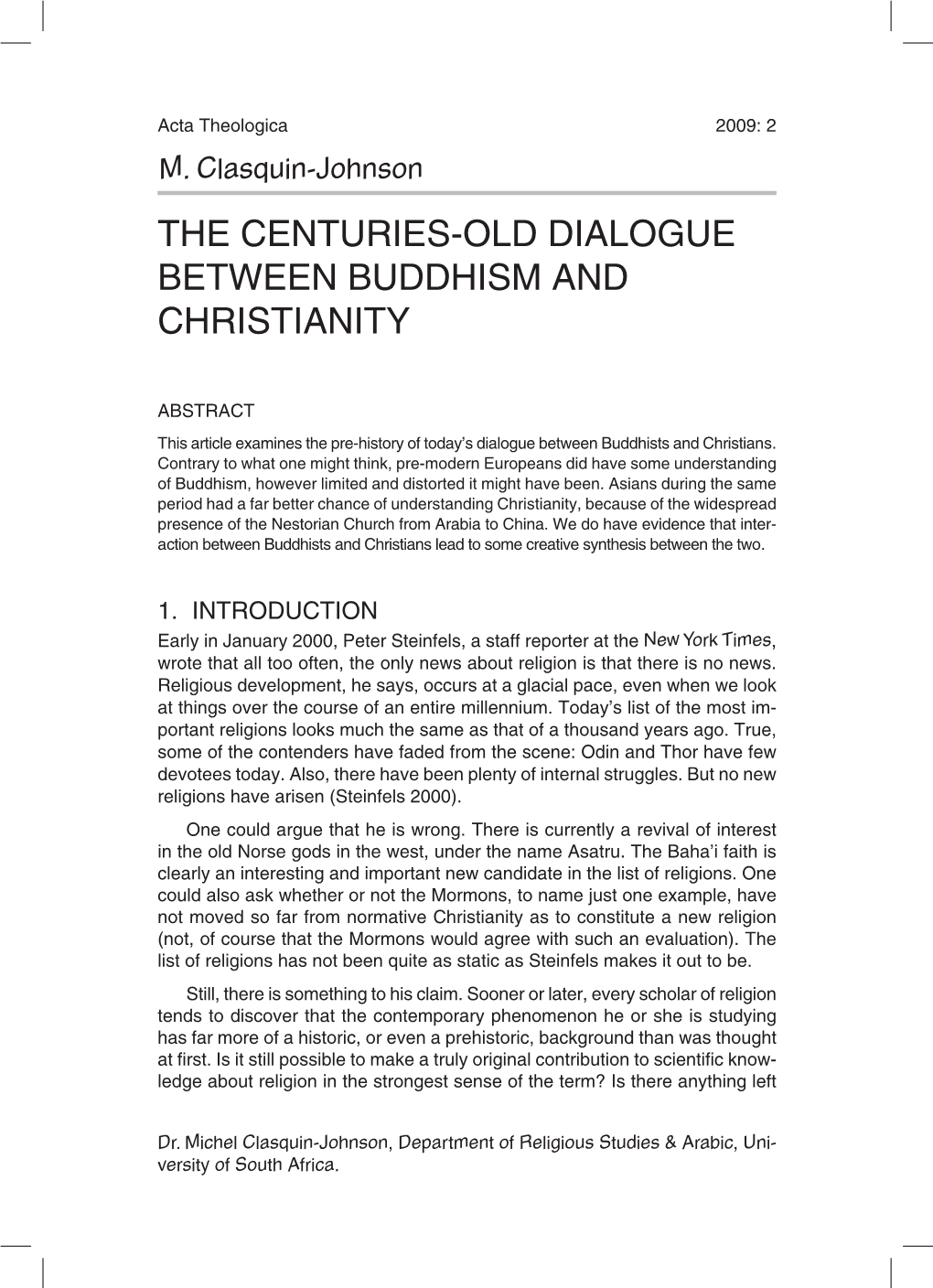 The Centuries-Old Dialogue Between Buddhism and Christianity