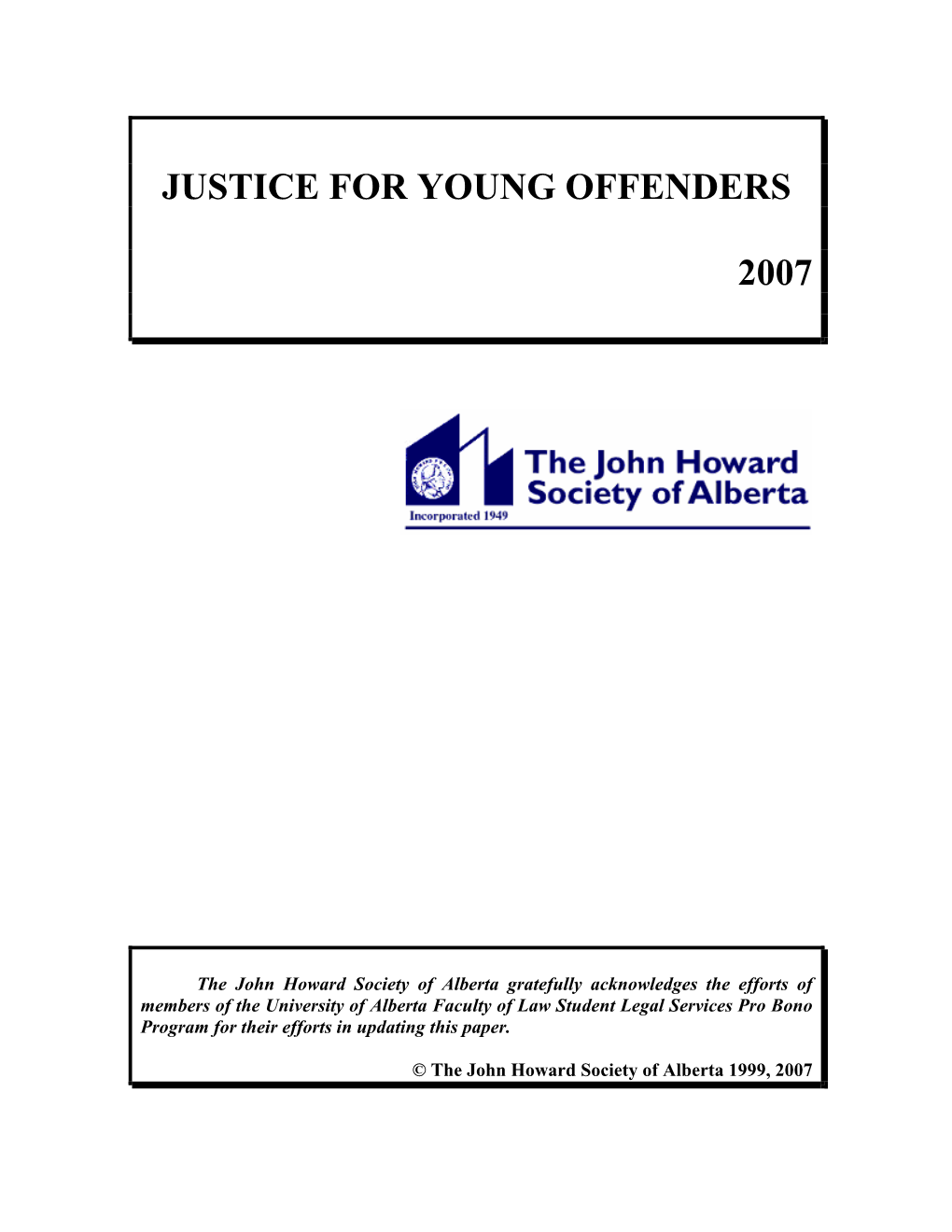 Justice for Young Offenders