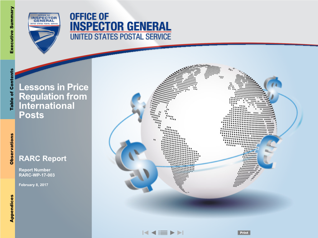Lessons in Price Regulation from International Posts