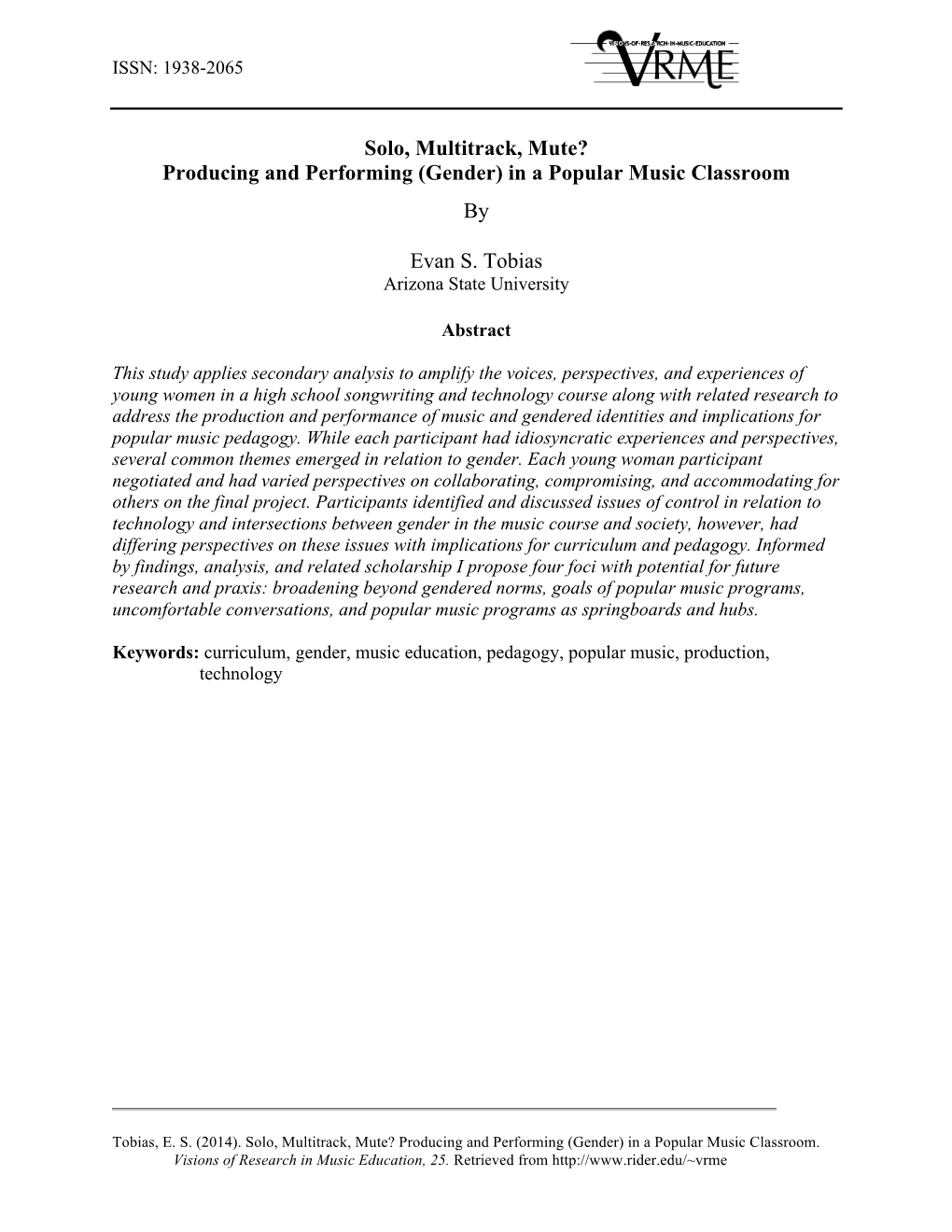 Producing and Performing (Gender) in a Popular Music Classroom By