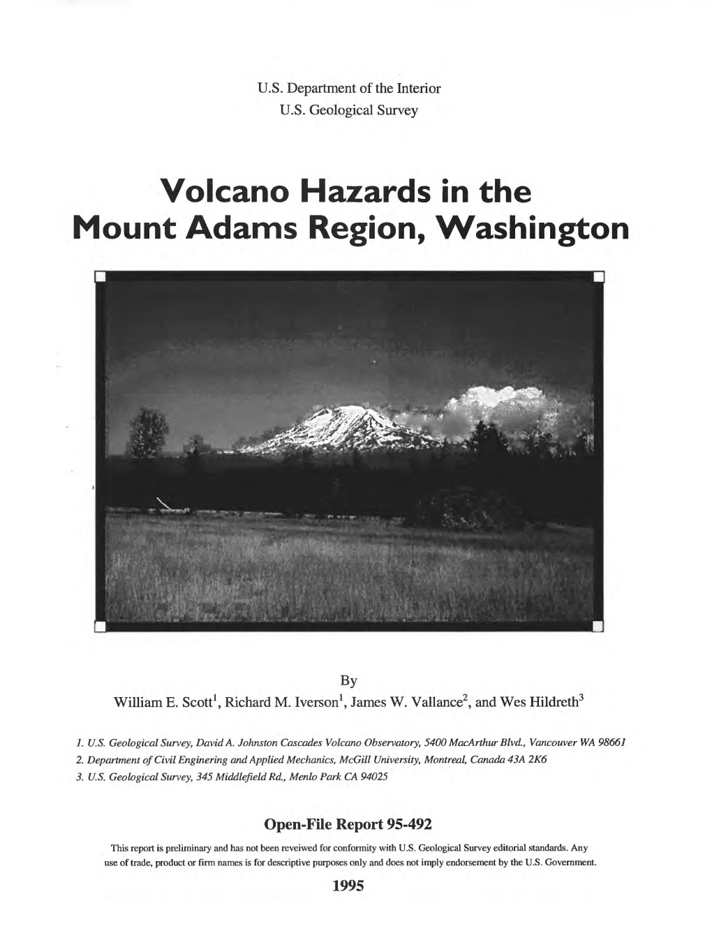 Volcano Hazards in the Mt. Adams Region, WA