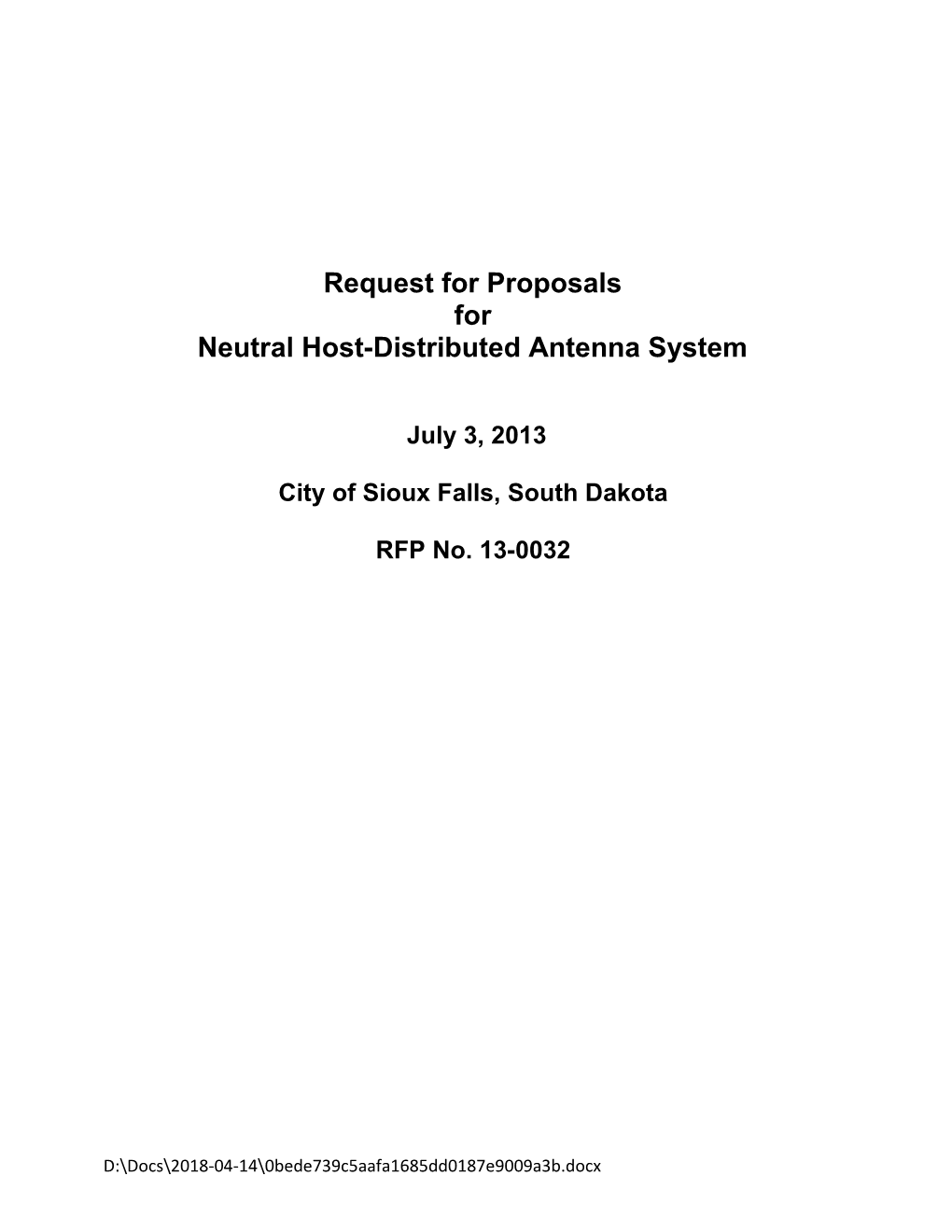 Neutral Host-Distributed Antenna System