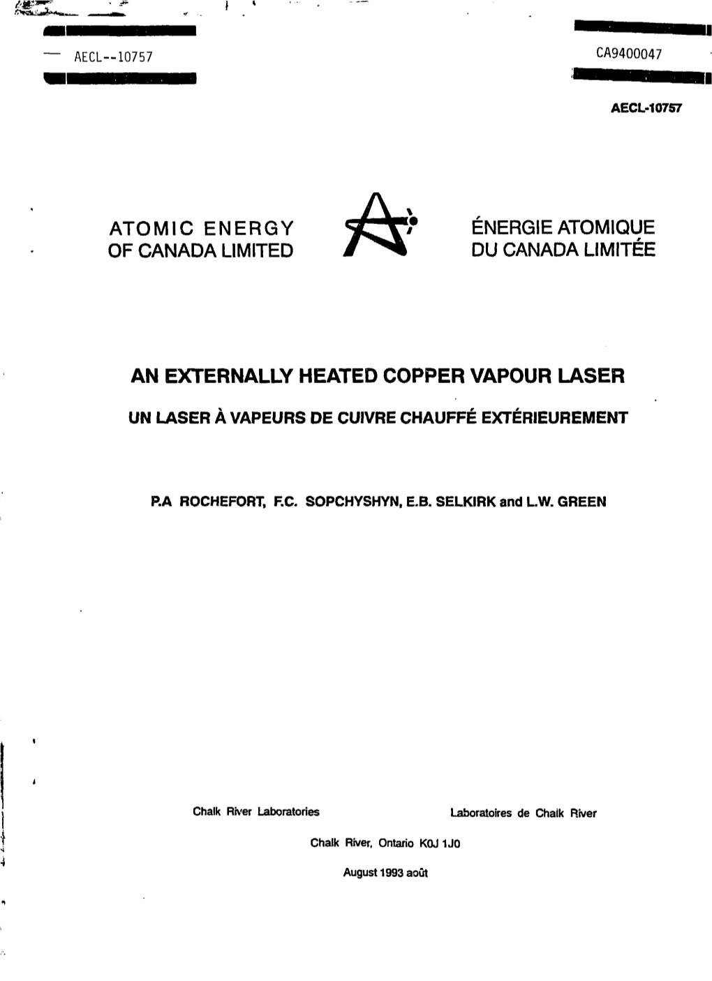 An Externally Heated Copper Vapour Laser