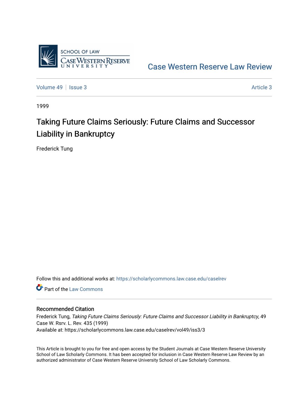 Future Claims and Successor Liability in Bankruptcy