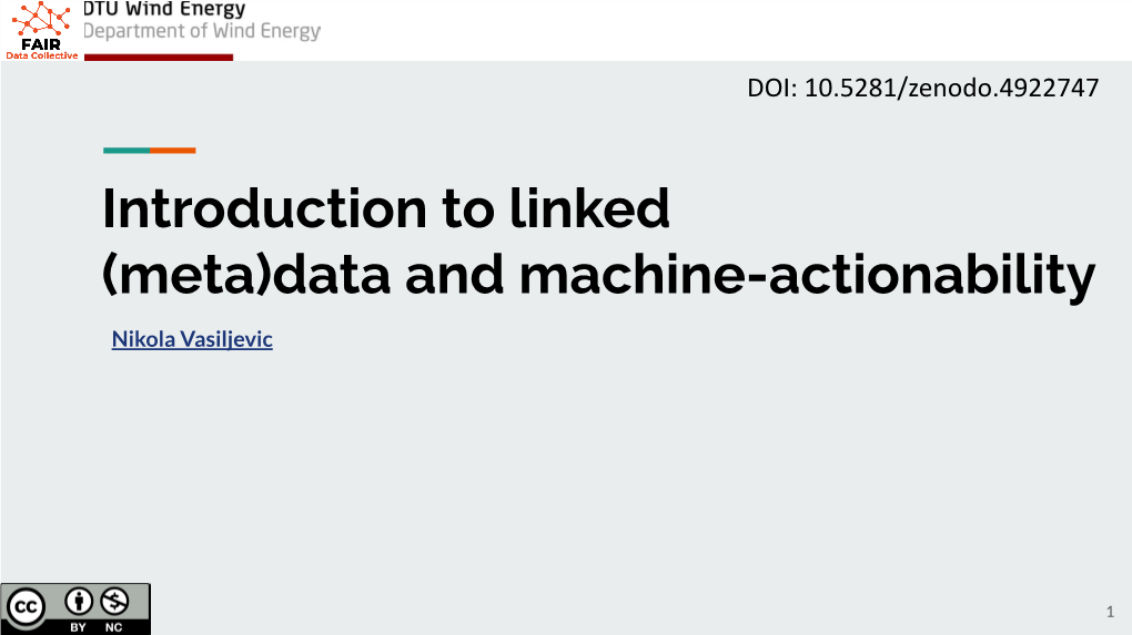 Introduction to Linked (Meta)Data and Machine-Actionability