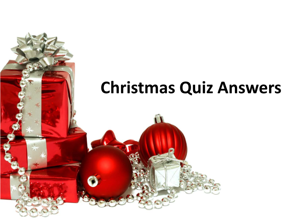 Christmas Quiz Answers 1