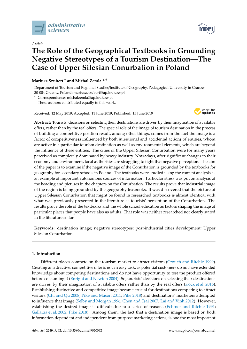 The Role of the Geographical Textbooks in Grounding Negative Stereotypes of a Tourism Destination—The Case of Upper Silesian Conurbation in Poland