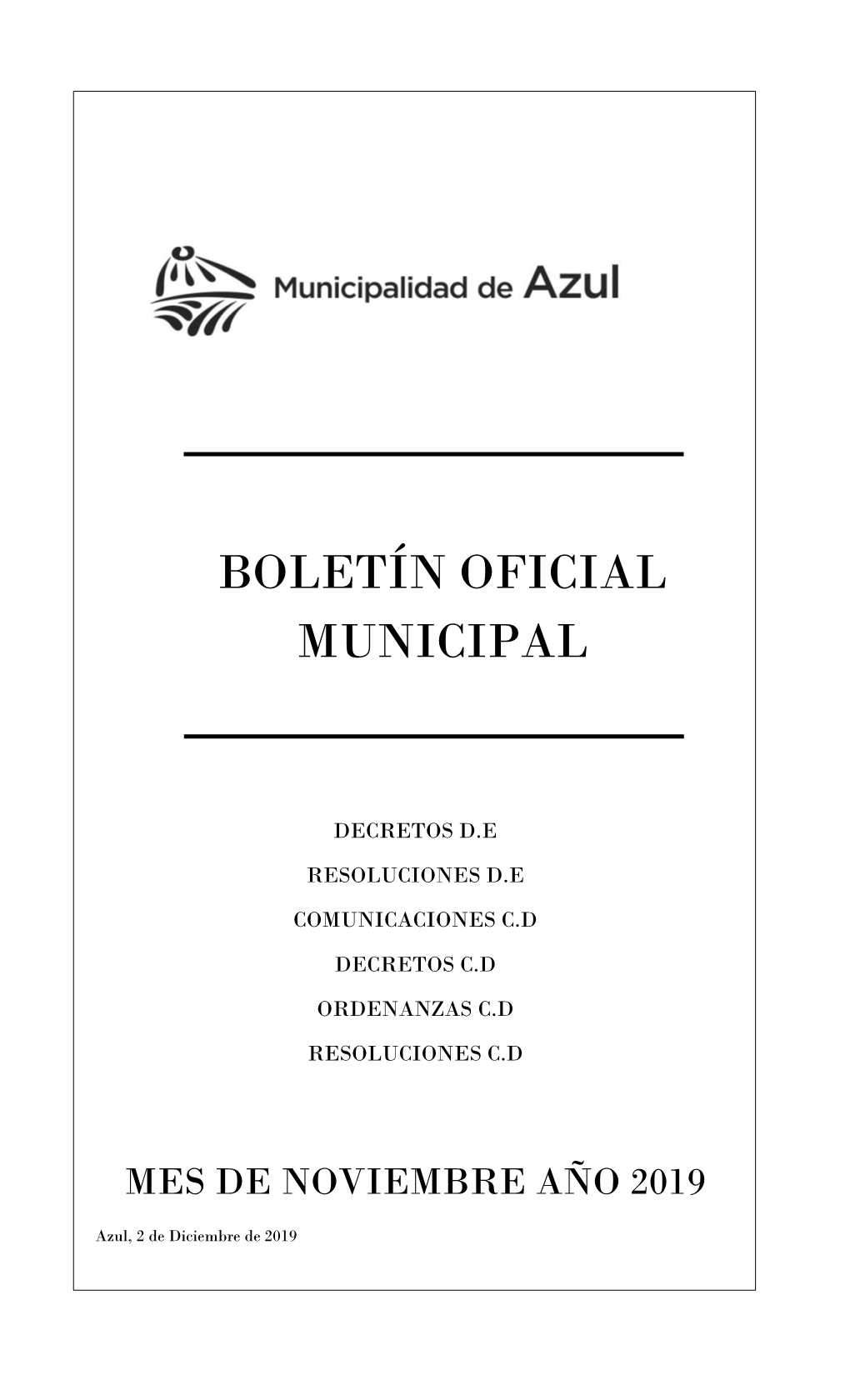 Boletín Oficial – Noviembre 2019