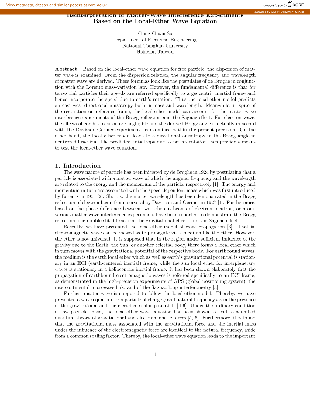 Reinterpretation of Matter-Wave Interference Experiments Based on the Local-Ether Wave Equation