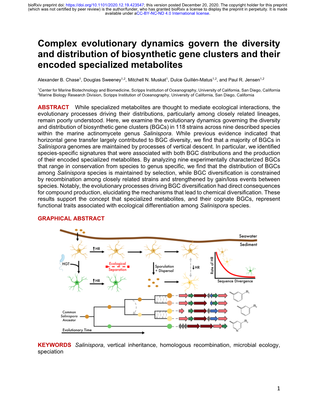 Complex Evolutionary Dynamics Govern the Diversity and Distribution of Biosynthetic Gene Clusters and Their Encoded Specialized Metabolites