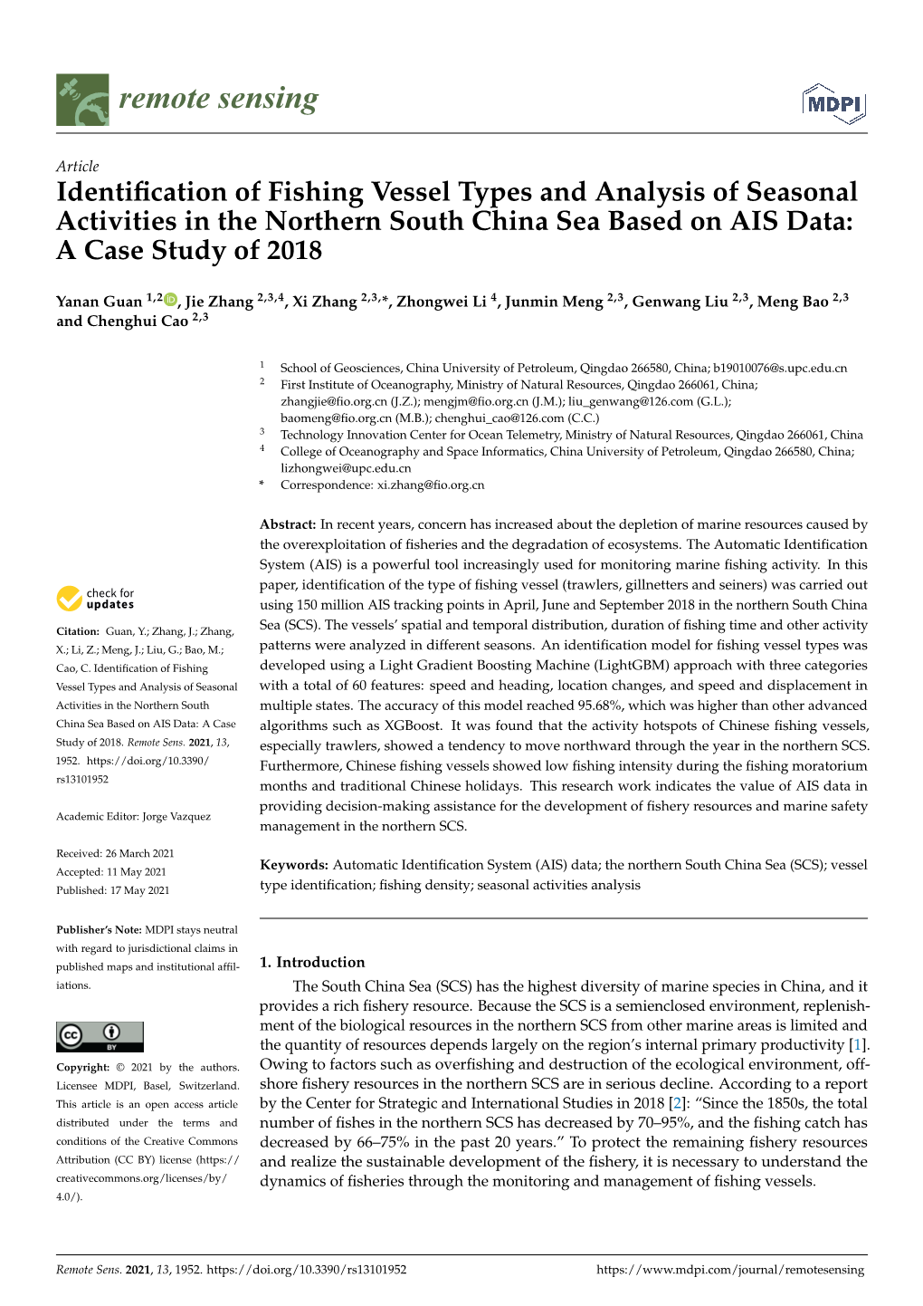 Identification of Fishing Vessel Types and Analysis of Seasonal Activities