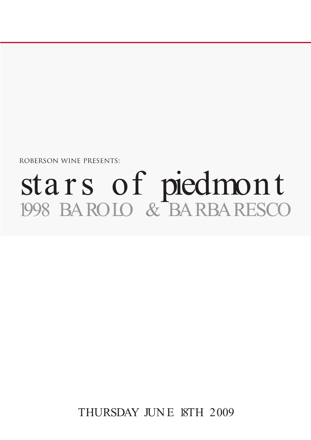 Stars of Piedmont: 1998 Barolo & Barbaresco