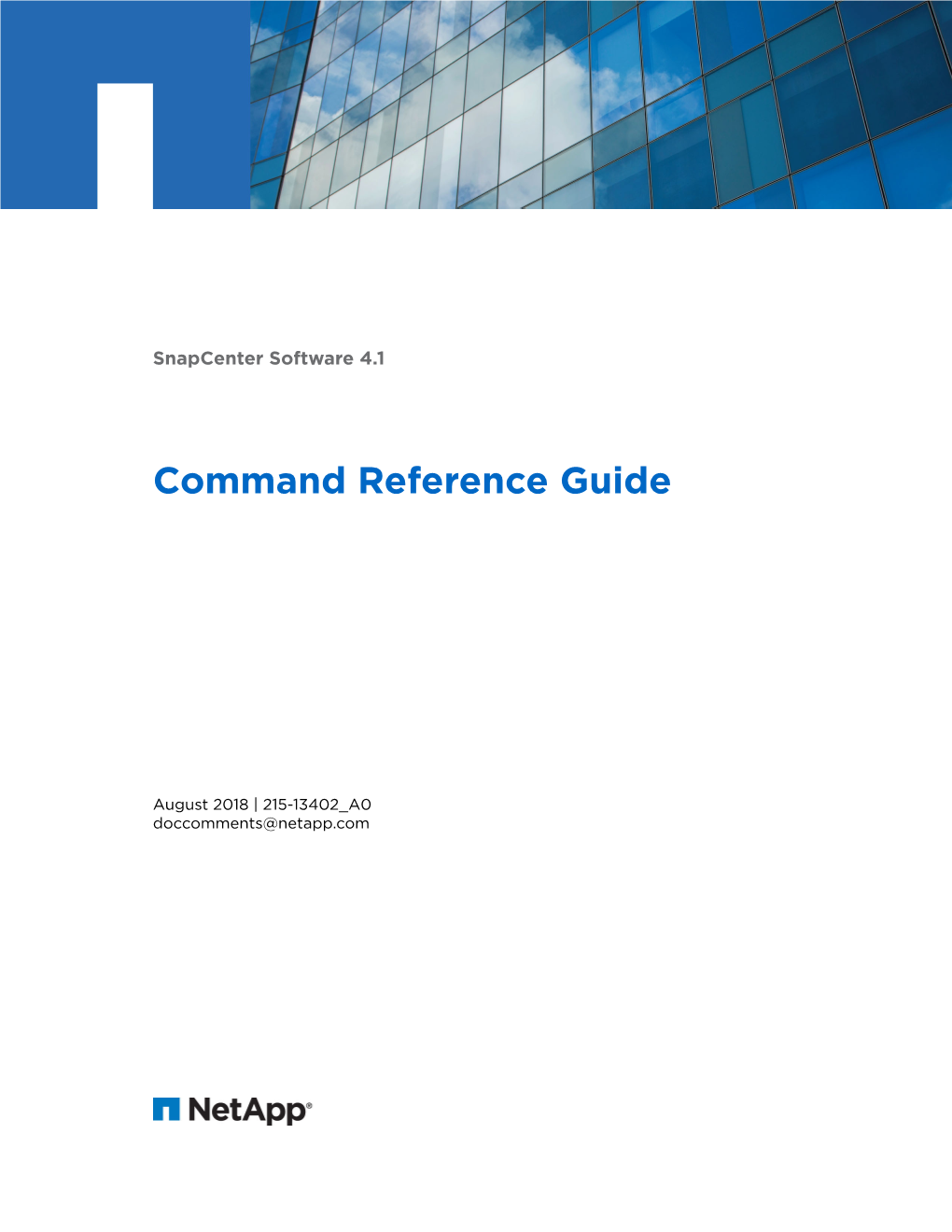 Snapcenter Software 4.1 Command Reference Guide