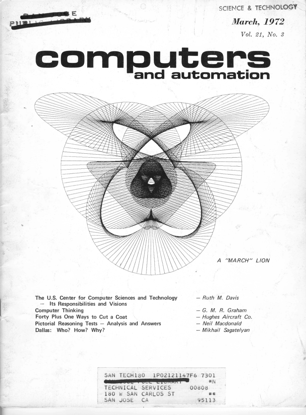 Computers and Automation 815 Washington St., Newtonville, MA 02160 5