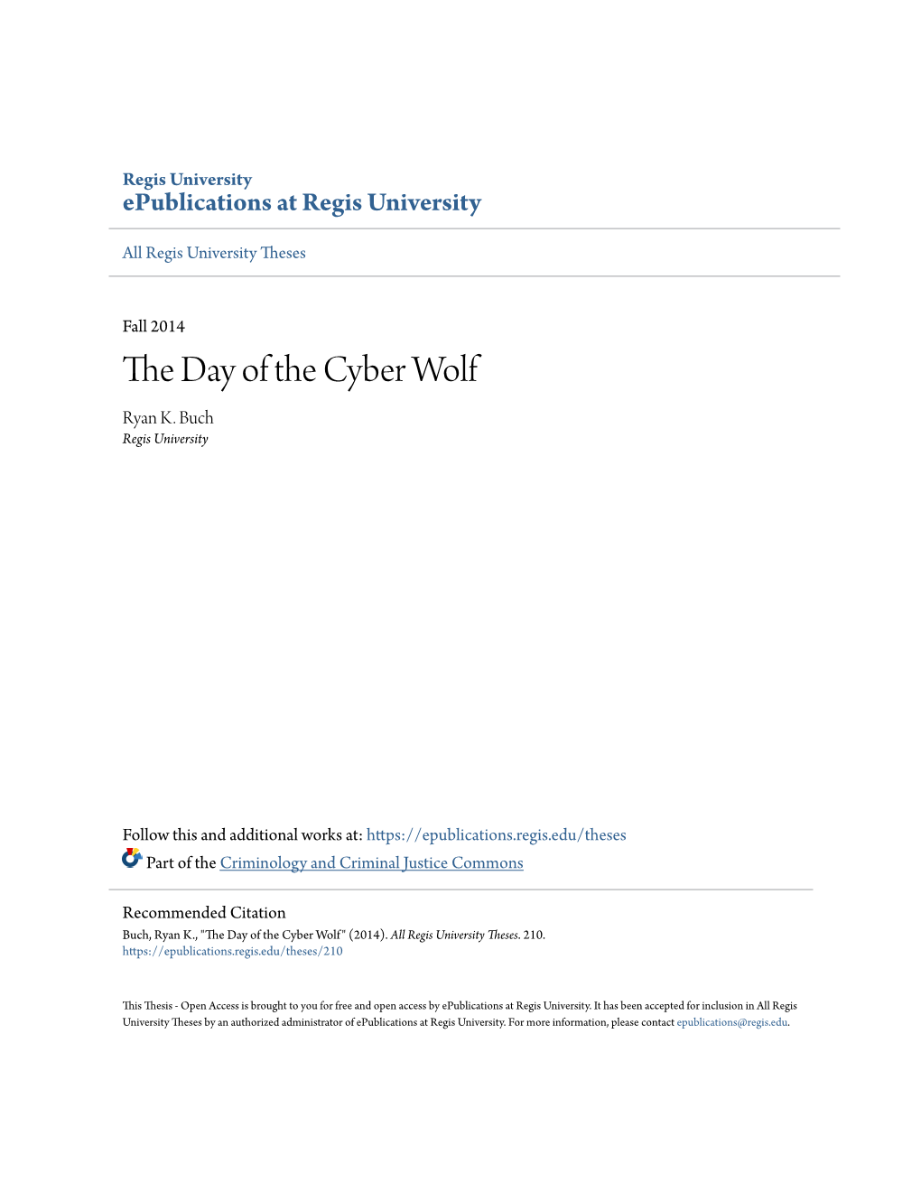The Day of the Cyber Wolf