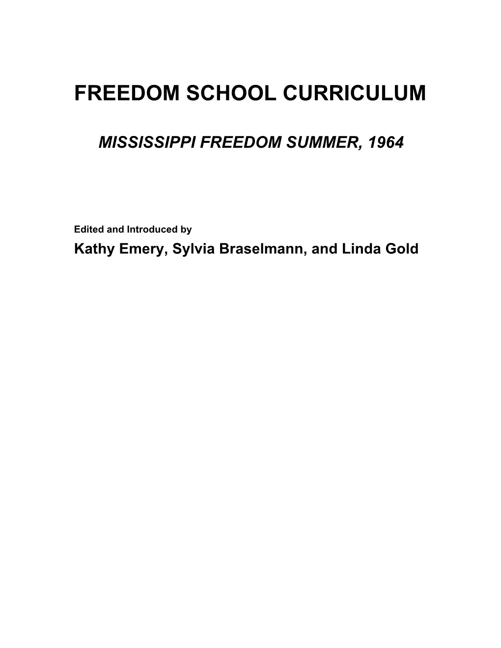 Freedom School Curriculum