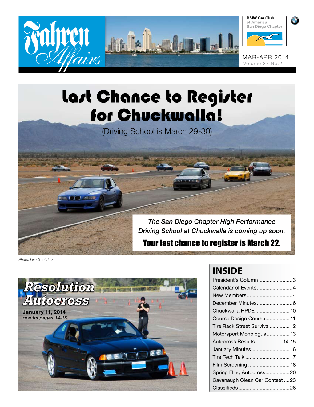 Last Chance to Register for Chuckwalla! (Driving School Is March 29-30)