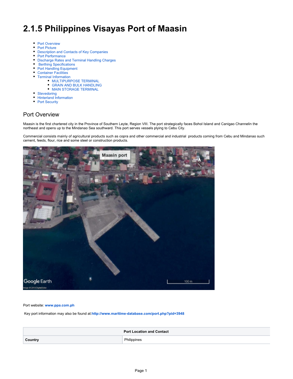 2.1.5 Philippines Visayas Port of Maasin