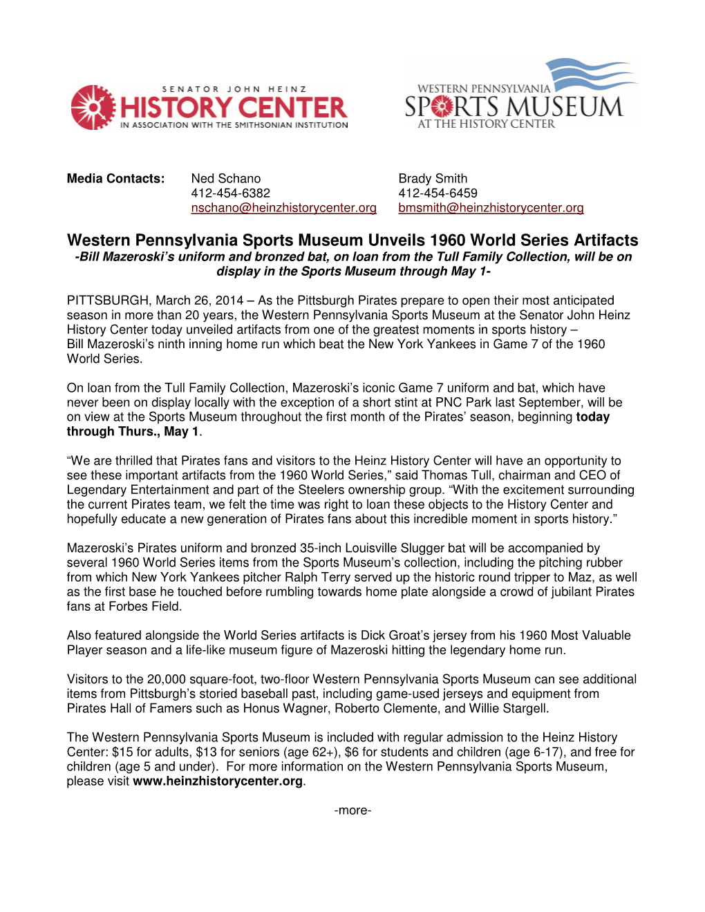 Western Pennsylvania Sports Museum Unveils 1960 World Series