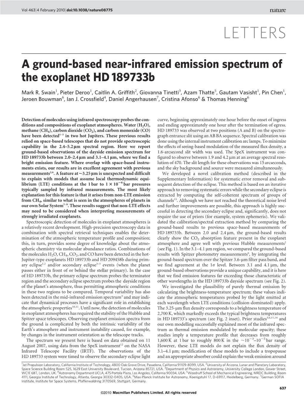 A Ground-Based Near-Infrared Emission Spectrum of the Exoplanet HD 189733B