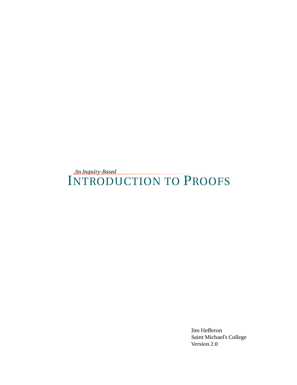 Introduction to Proofs