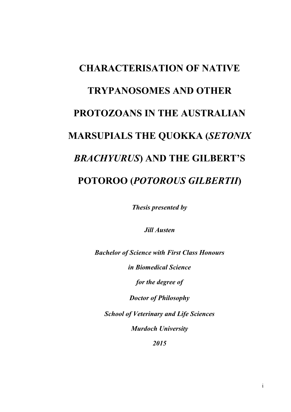 Characterisation of Native