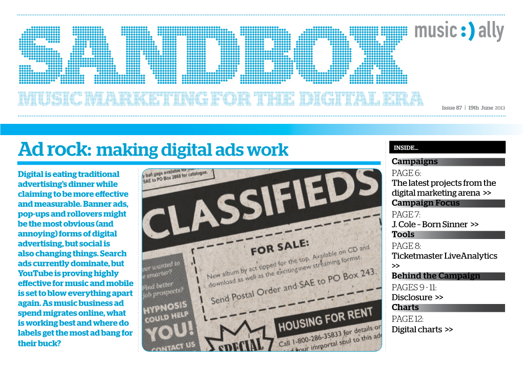 MUSIC MARKETING for the DIGITAL ERA Issue 87 | 19Th June 2013