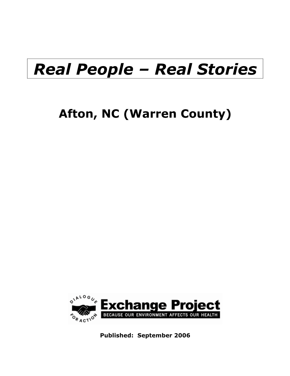 Real People – Real Stories