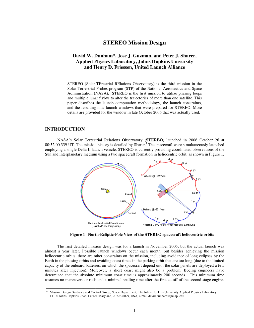 STEREO Mission Design