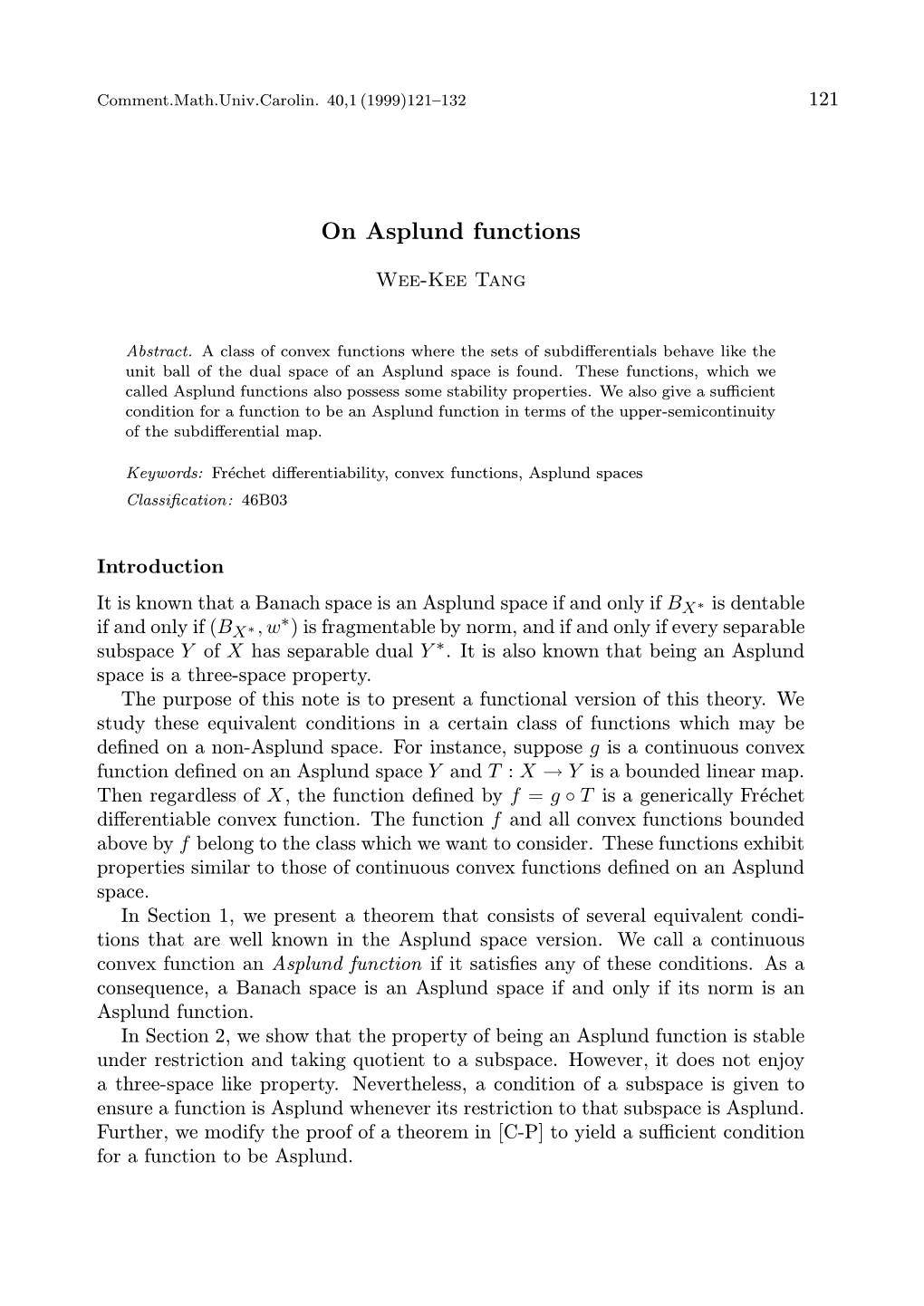 On Asplund Functions