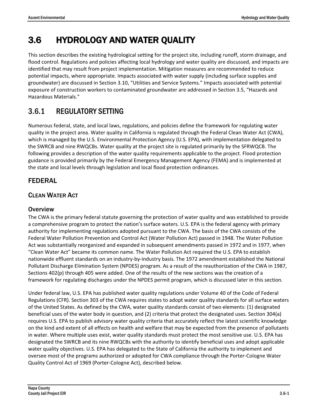 3.6 Hydrology and Water Quality