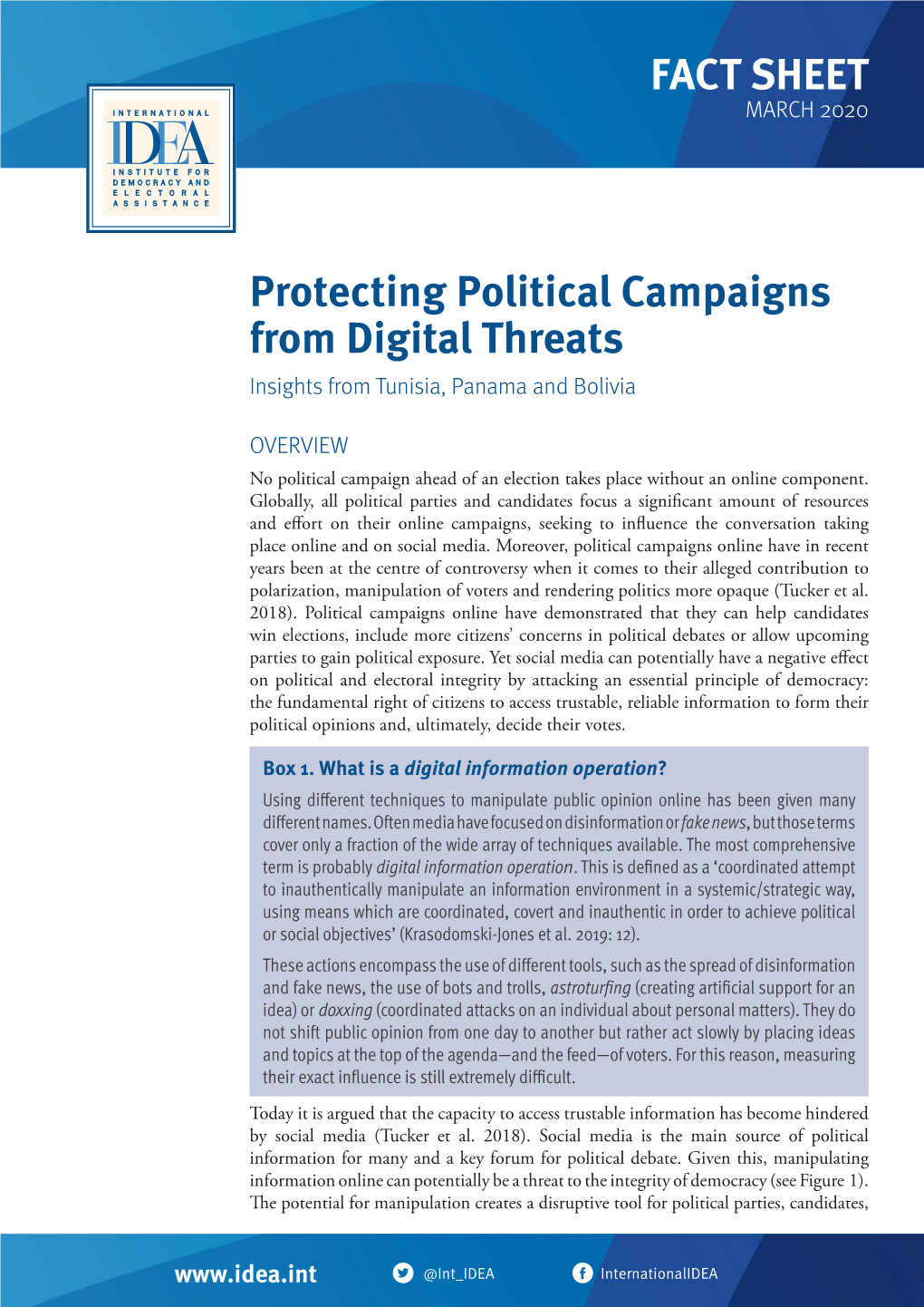 Protecting Political Campaigns from Digital Threats Insights from Tunisia, Panama and Bolivia