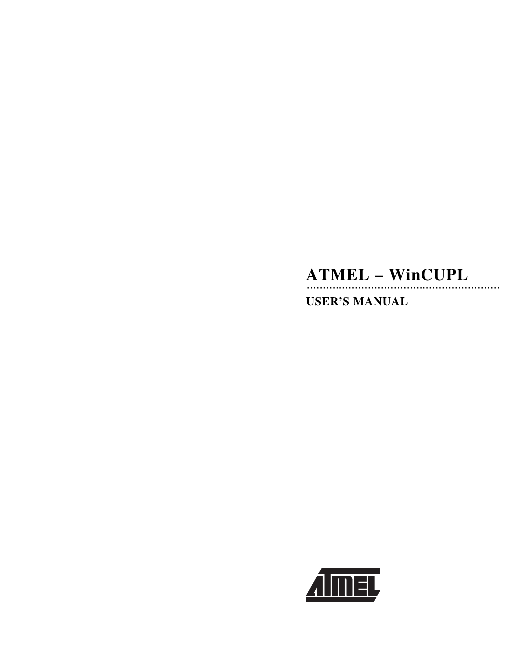 Atmel Wincupl User's Manual