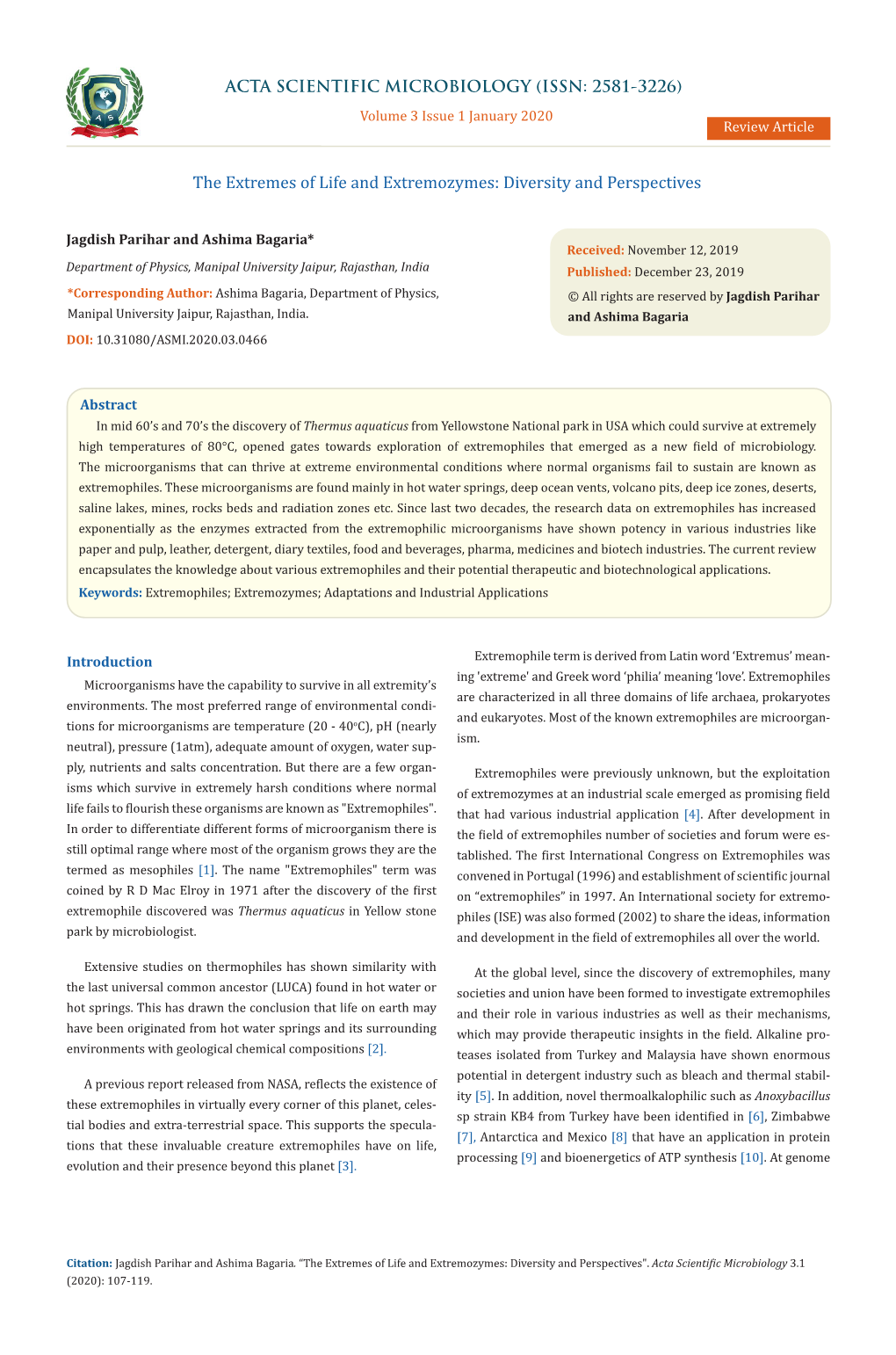 The Extremes of Life and Extremozymes: Diversity and Perspectives