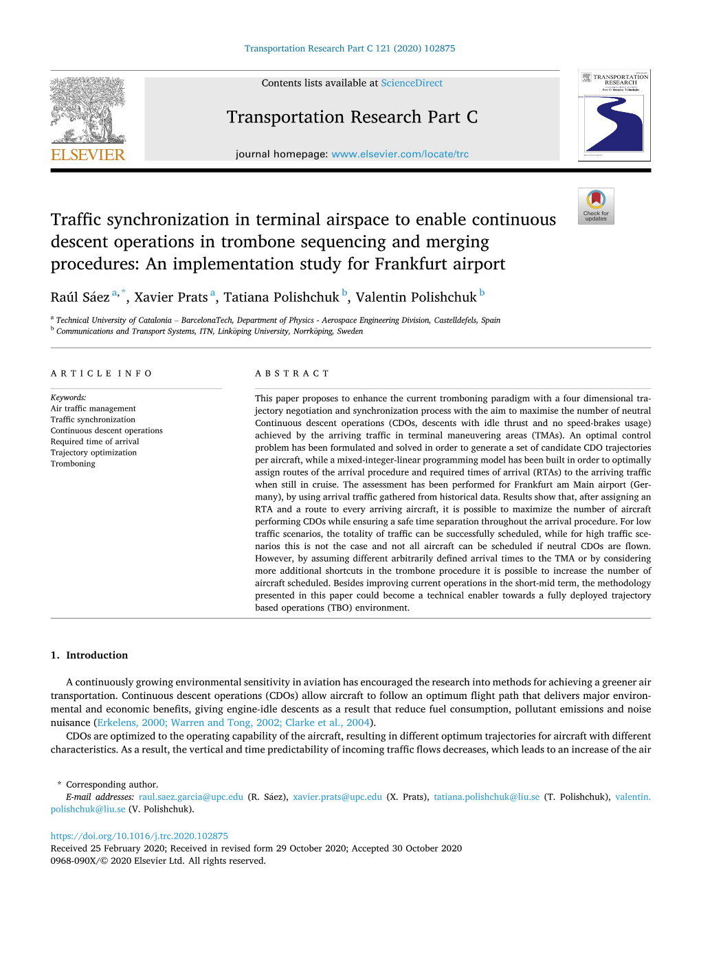 Traffic Synchronization in TMA to Enable CDO in Trombone Sequencing