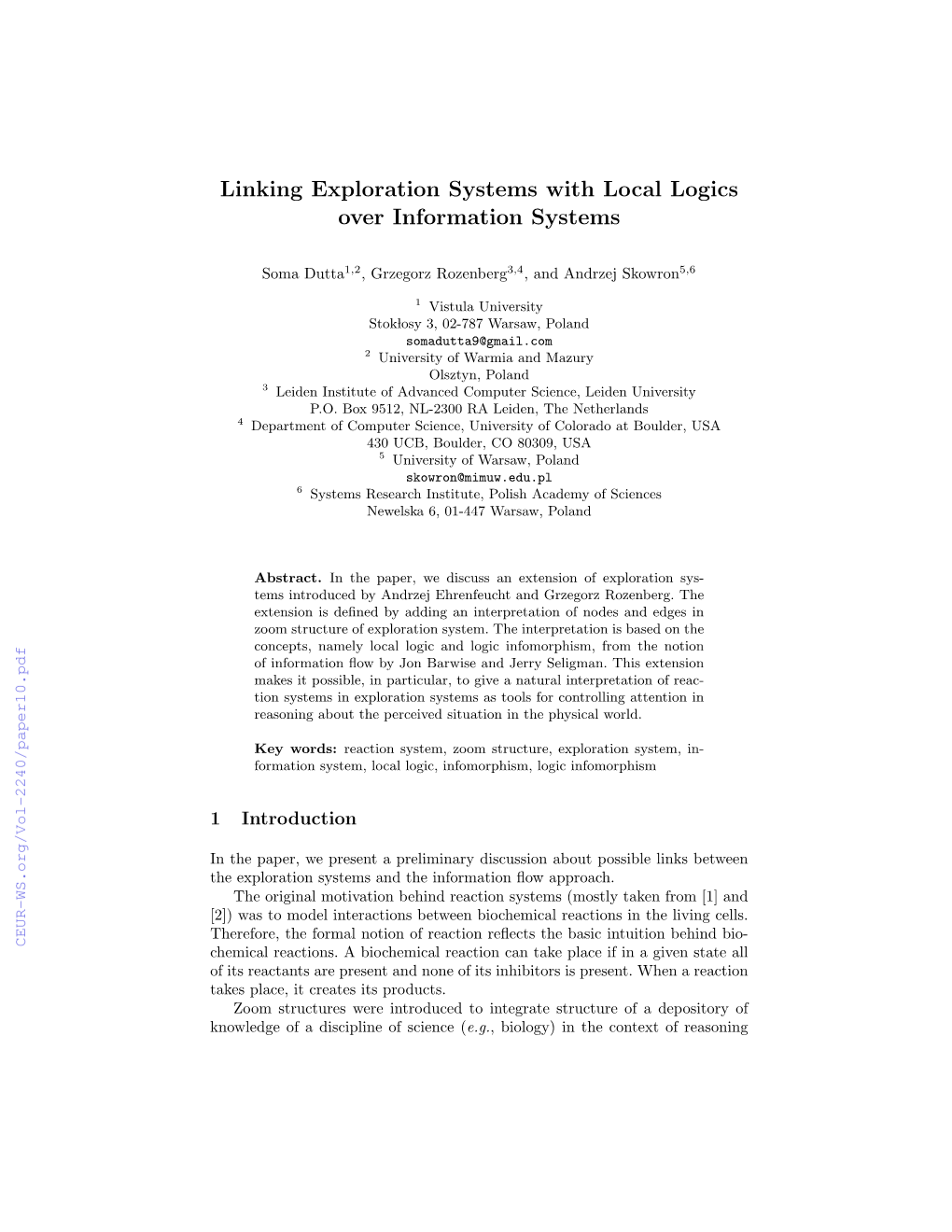 Linking Exploration Systems with Local Logics Over Information Systems
