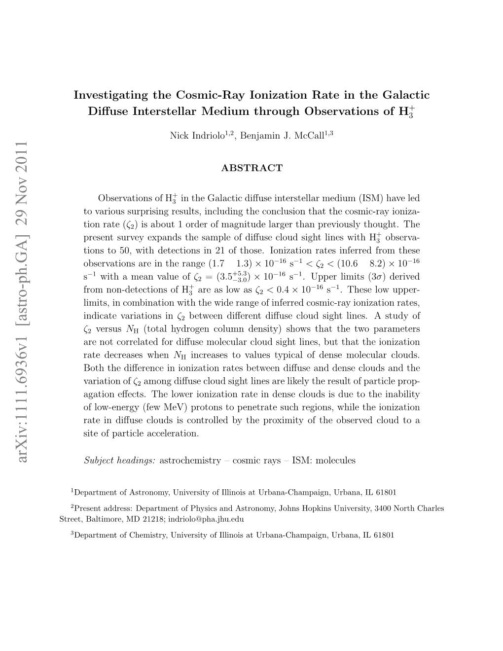 Arxiv:1111.6936V1 [Astro-Ph.GA] 29 Nov 2011