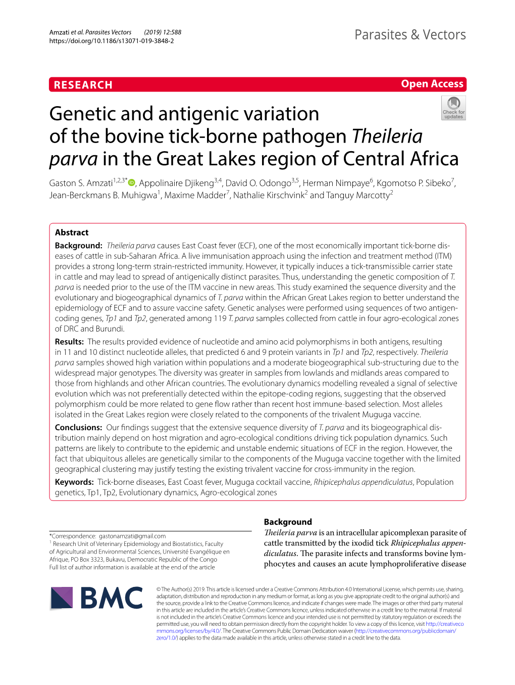 Genetic and Antigenic Variation of the Bovine Tick-Borne Pathogen