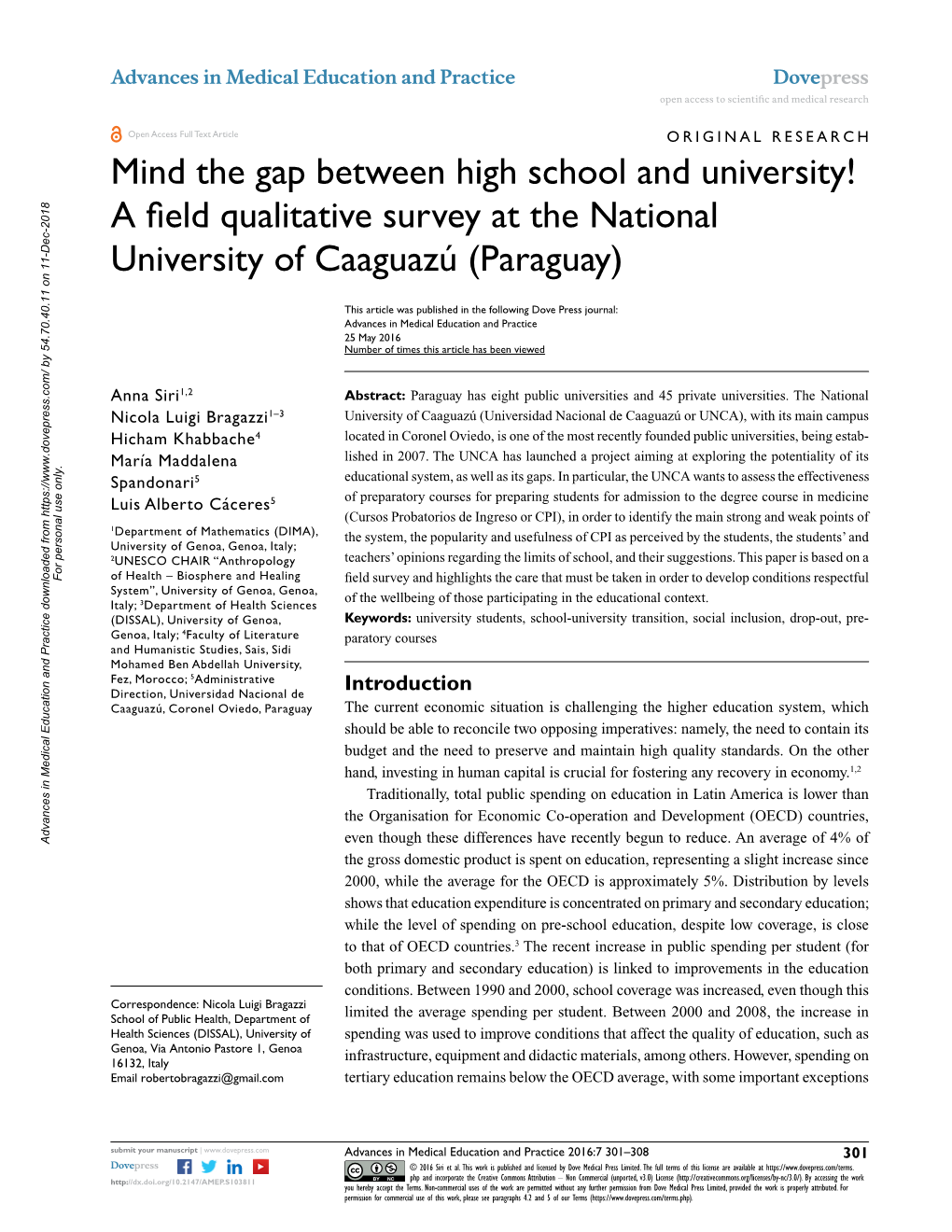 Mind the Gap Between High School and University! a Field Qualitative Survey at the National University of Caaguazú (Paraguay)